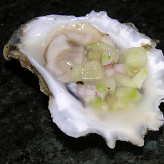 Oysters with a Champagne Cucumber Mignonette