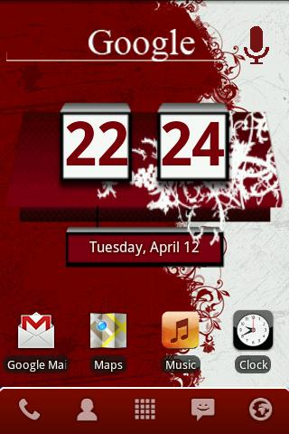 Red Honeycomb Clock Widget