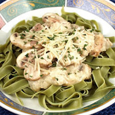 Salmon With Green Fettuccine