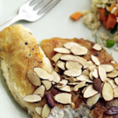 Almond Tilapia and Peas-and-Carrots Rice