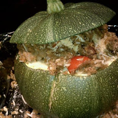 Balsamic Stuffed Round Zucchini