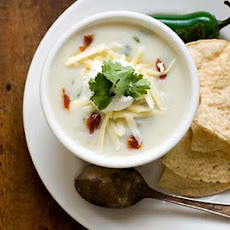 Buttermilk potato soup with bacon and roasted jalapeño