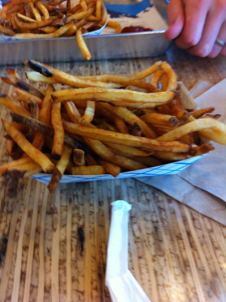Fries cooked in olive oil.