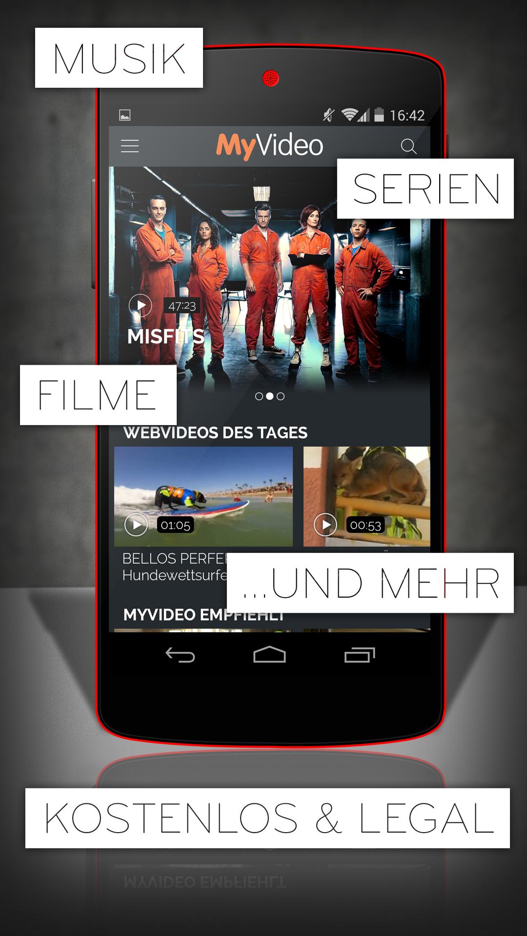 Android application MyVideo: Musik, Filme &amp; Serien screenshort