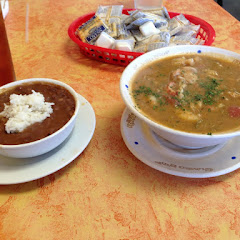 GF seafood gumbo and red beans and rice