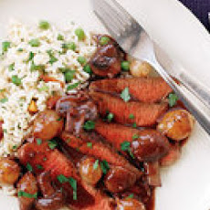 Steak with Burgundy Sauce