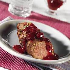 Pork Tenderloin in Mustard Marinade with Cherry Compote