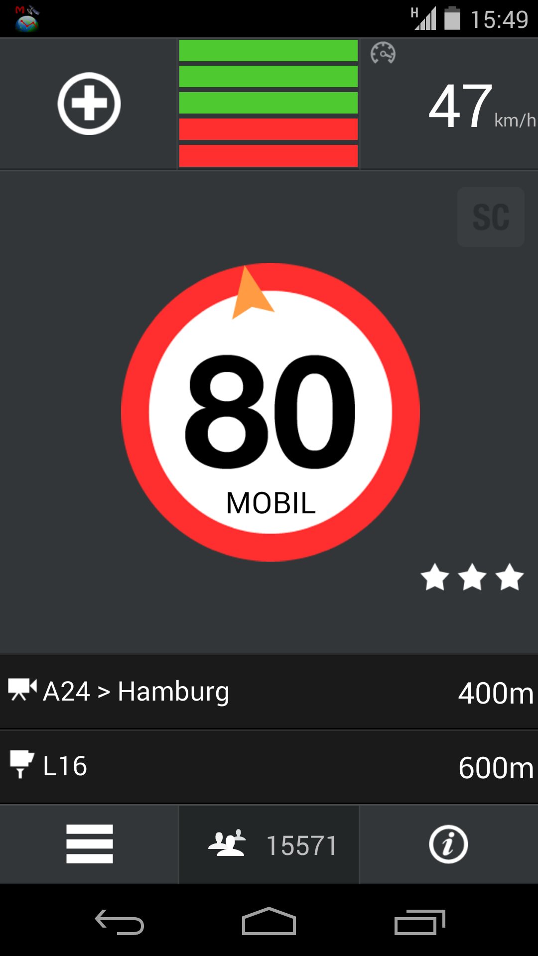 Android application CamSam - Speed Camera Alerts screenshort