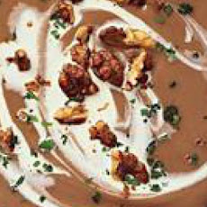 Creamy Chestnut Soup with Candied Walnuts