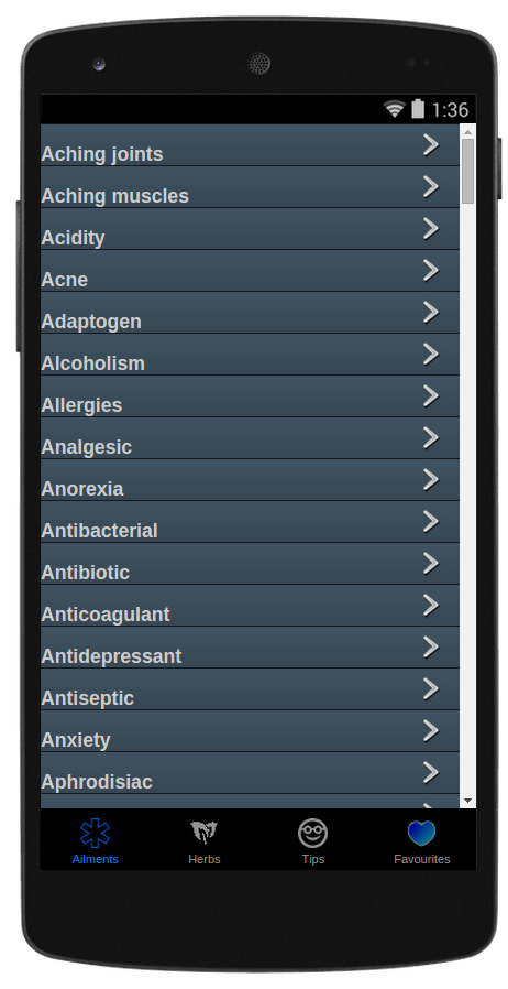 Android application Medicinal Herbal Teas screenshort