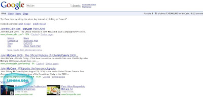 McCain in google search
