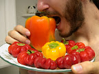 tiny bell pepper bliss and one huge orange pepper