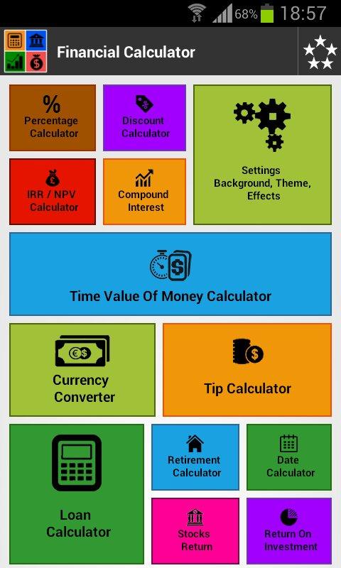 Android application Financial Calculator screenshort
