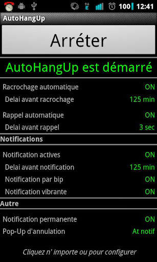 Auto hang up