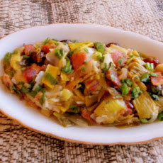 Sweet and Sour Braised Leeks with Bacon and Raisins