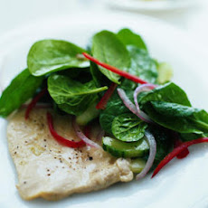 Ginger Chicken with Cucumber-Spinach Salad