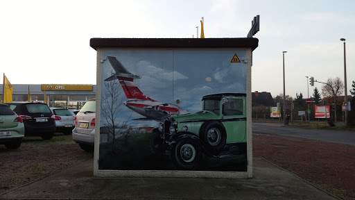 Flug und Automobil Mural