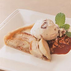 Warm Apple Tart with Date Ice Cream and Red Wine-Caramel Sauce