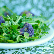 Roasted Purple Cauliflower and Arugula Salad