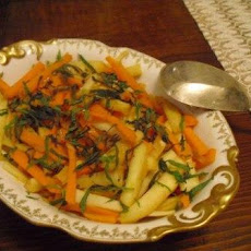 Citrus glazed carrots with her cousin parsnip