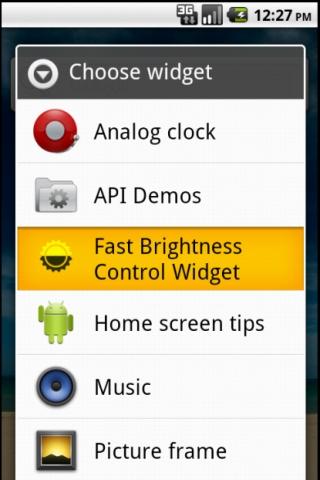 Fast Brightness Control Widget