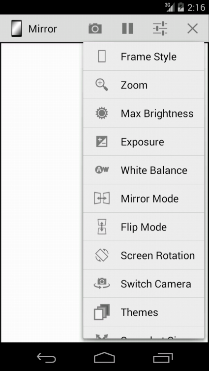 Android application Mirror screenshort