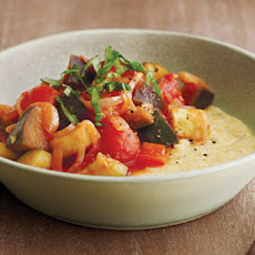 Slow-Cooked Ratatouille Over Goat Cheese Polenta