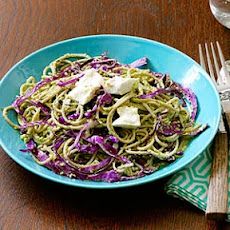 Cold Soba and Feta Salad with Edamame Pesto