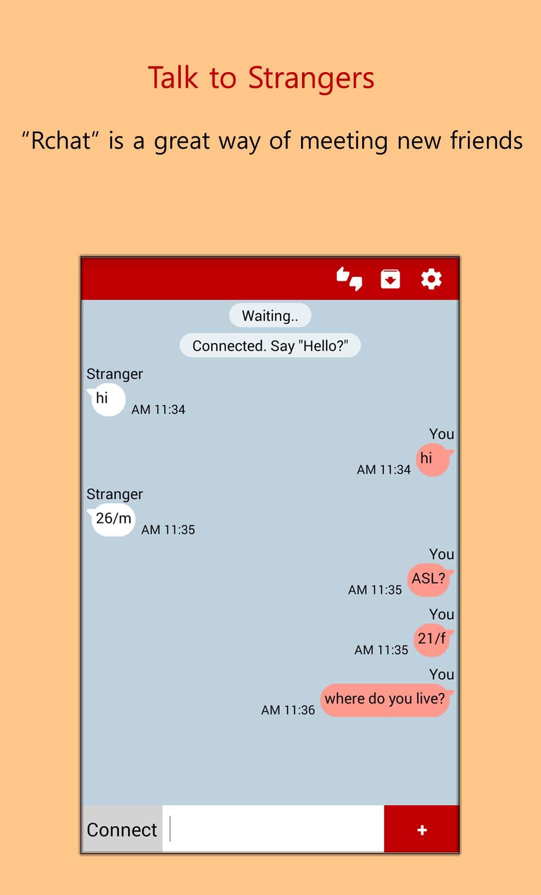 Android application Rchat - Talk to Strangers screenshort