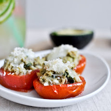 Mini Roasted Tomato Cups with Avocado, White Bean + Tuna Mash