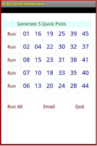 Lotto 6 45 Generator