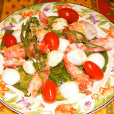 Spinach, Crab and Fresh Mozzarella Salad (Paula Salad)
