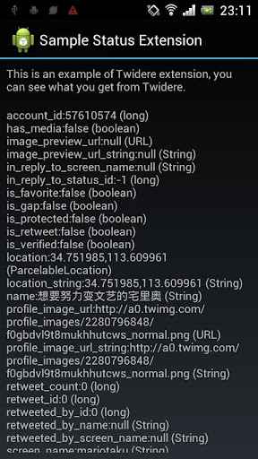 Twidere Sample Extension