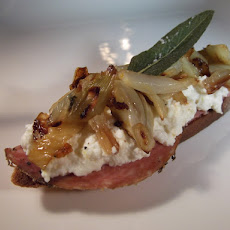 Ricotta crostini with roasted fennel