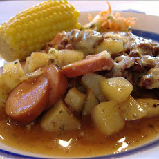 Hot Sausage Links and Beans Casserole
