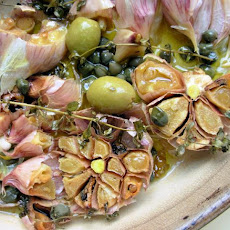 Garlic Olive Oil Plate With Capers