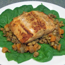 Lemon Broiled Salmon With Lentils