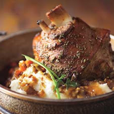 Braised and Roasted Pork Shanks with Prosciutto and Porcini Mushrooms