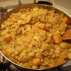 Curried Squash, Garbanzo Bean, and Potato Stew
