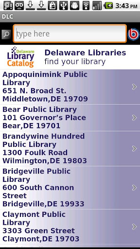 Delaware Library Catalog DLC