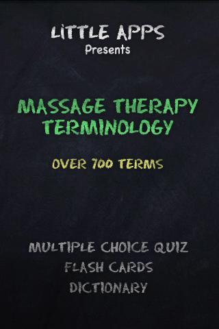 700 MASSAGE THERAPY Terms Quiz