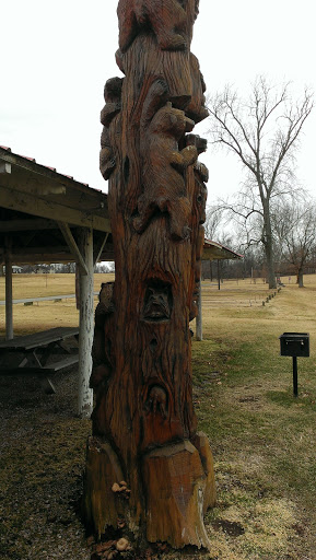Bear Tree Carved Sculpture