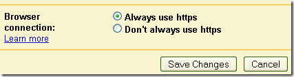 Gmail HTTPS preferences