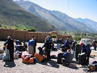 We're off! The chaskis getting our bags ready. They're the ones who make this trip possible.