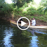 Launch of Ian, Mike and Jason's canoes, August 2007