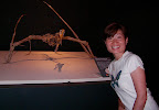 Aya with a walking skeleton of a pterosaur
