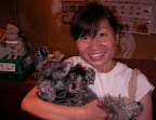 Aya with a calm Schnauzer