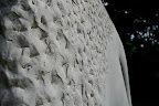 The rough corner of the marble sculpture in Shizen Kyoiku Park