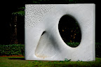 A huge marble sculpture in Shizen Kyoiku Park