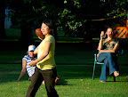 Hitomi throwing a true NFL size football!